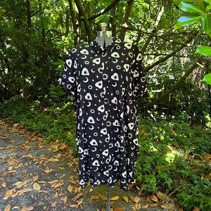 Witchy plus-size button up dress